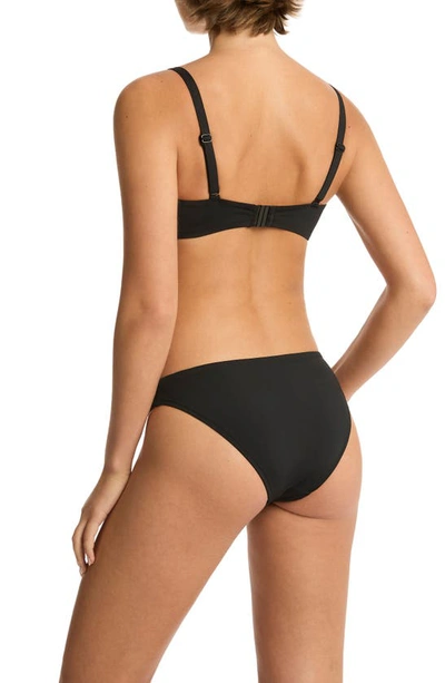 Sea Level Scalloped Square Neck Bikini Top In Black