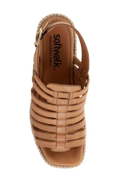 Softwalk Havana Slingback Espadrille Platform Wedge Sandal In Tan