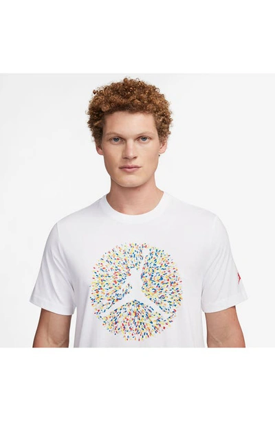 Shop Jordan Pointillism Jumpman Graphic T-shirt In White