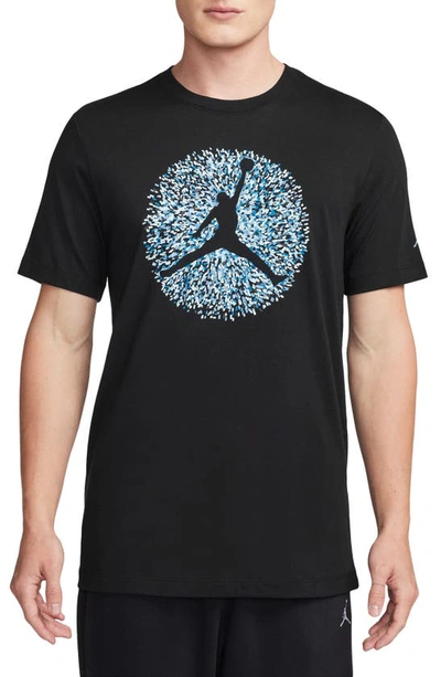 Shop Jordan Pointillism Jumpman Graphic T-shirt In Black