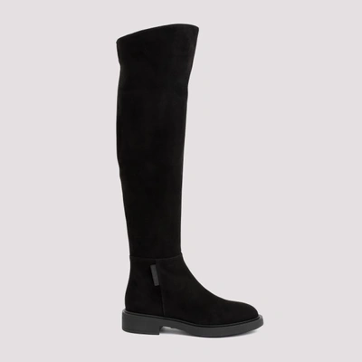 Shop Gianvito Rossi Suede Boots In Nene Black
