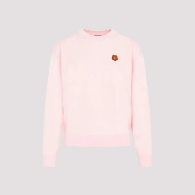 Shop Kenzo Boke Flower Logo Sweater In Faded Pink
