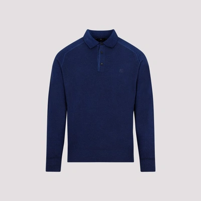 Shop Etro Wool Classic Polo In Blu