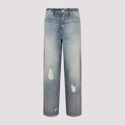 Shop Kenzo Dirty Blue Carrot Fit Jeans In Dy Stone Blue