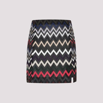 Shop Missoni Viscose Mini Skirt In Smwk Multi Tones Lame Blk
