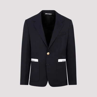 Shop Palm Angels Sartorial Tape Classic Blazer In Navy Blue