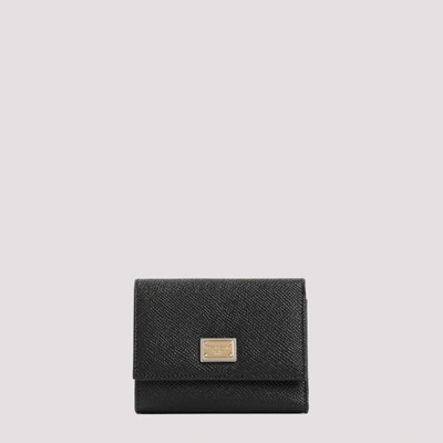 Shop Dolce & Gabbana Leather French Flap Wallet In Nero