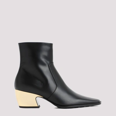 Shop Bottega Veneta Tex Ankle Boots In Black Gold
