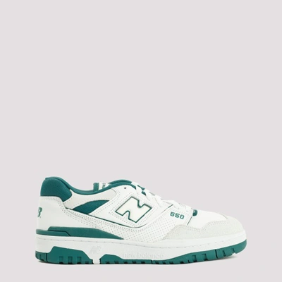 Shop New Balance 550 Leather Sneakers In White Green