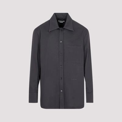 Shop Lanvin Twisted Cocoon Overshirt In M Steel