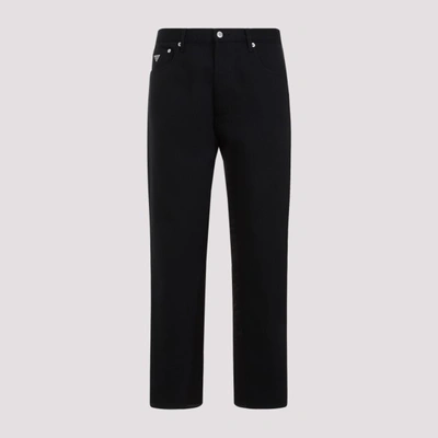 Shop Prada 5 Pockets Denim Jeans In F Black