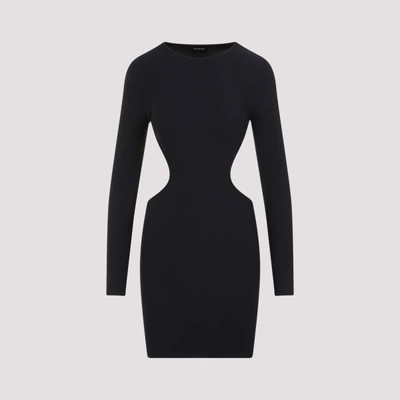 Shop Balenciaga Cut Out Mini Dress In Black