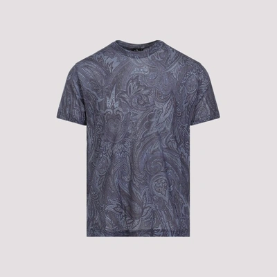 Shop Etro Roma T-shirt In X Stampa Fdo Blu