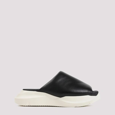 Shop Rick Owens Geth Puffer Slides Sandals In Black Milk