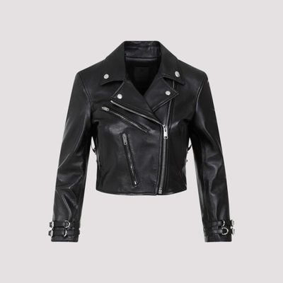 Shop Givenchy Lamb Leather Jacket In Black