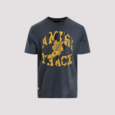 Shop Amiri Track Cotton T-shirt In Faded Black