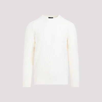 Shop Dunhill Open Knit Crewneck Pullover In Off White