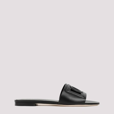 Shop Dolce & Gabbana Flat Slides Sandals In Nero