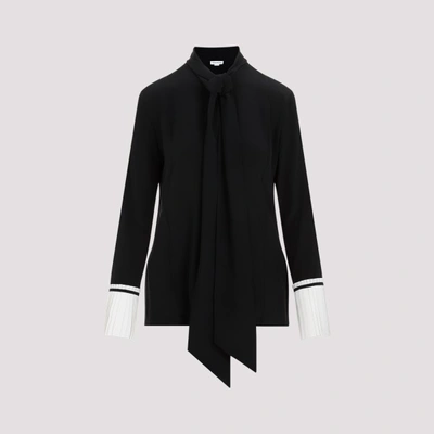 Shop Victoria Beckham Pleat Cuff Details Blouse In Black