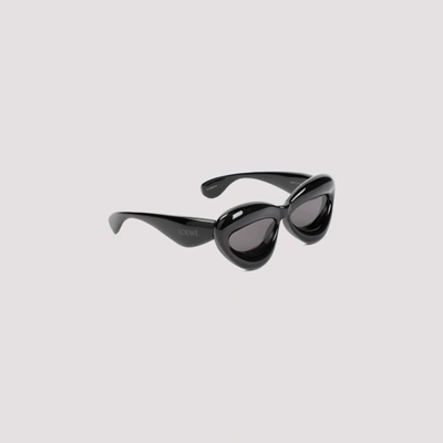 Shop Loewe Inflated Cateye Sunglasses In Nylon In A Black