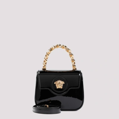 Shop Versace Mini Top Handle Medusa Bag In Bv Black