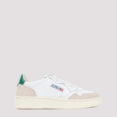 Shop Autry Medalist Suede Green Sneakers In Wht Amaz
