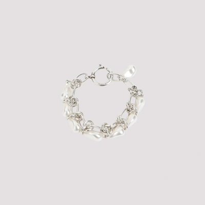 Shop Isabel Marant Brass Bracelet In Whsi White Silver