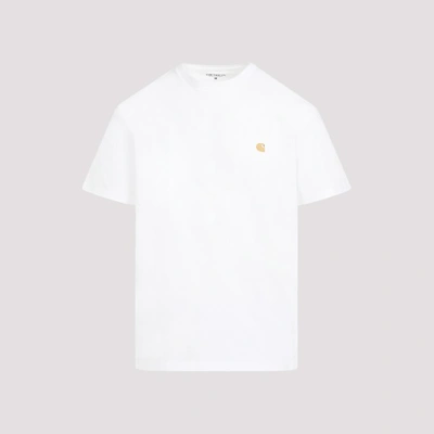 Shop Carhartt Wip Chase T-shirt In White Gold