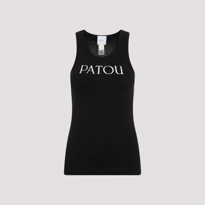 Shop Patou Cotton Tank Top In B Black