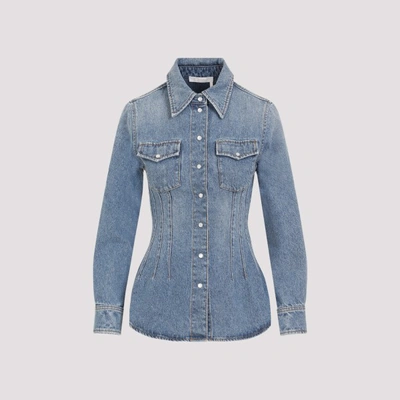 Shop Chloé Chloe Denim Shirt In Foggy Blue