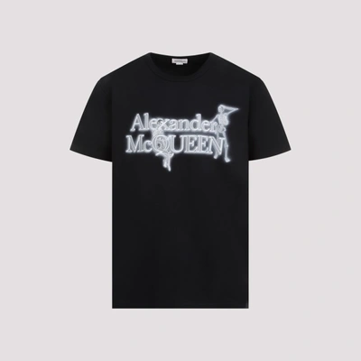 Shop Alexander Mcqueen Cotton T-shirt In Black White