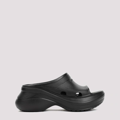 Shop Balenciaga Pool Crocs Slide Slippers In Black