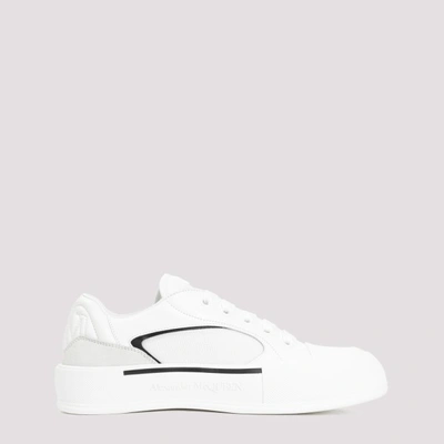 Shop Alexander Mcqueen Skate Deck Plimsoll Sneakers In White Black