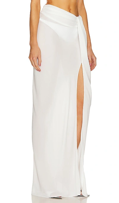 Shop Lapointe Asymmetric Waist Maxi Skirt In White
