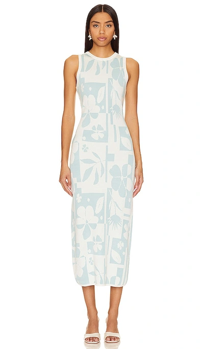Shop Minkpink Lacy Midi Dress In White & Blue Floral