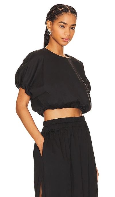 Mikoh Opihi Bubble Sleeve Crop Top In Night