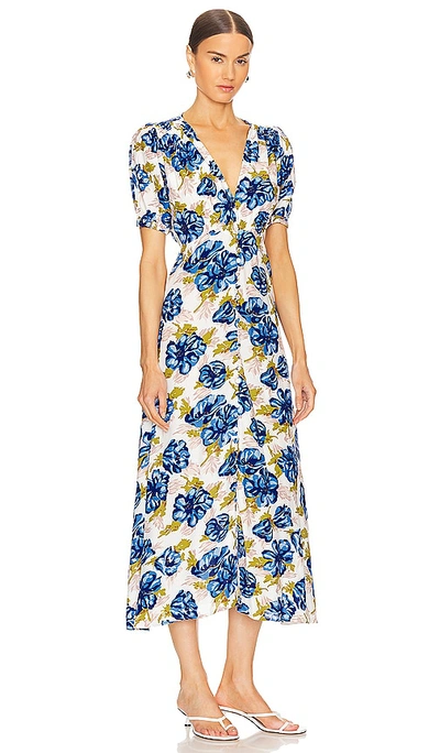 Shop Faithfull The Brand Bellavista Midi Dress In Isadora Floral Navy