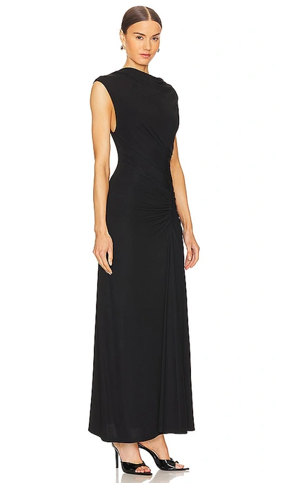 Simkhai Burke Draped A-line Midi Dress In Black