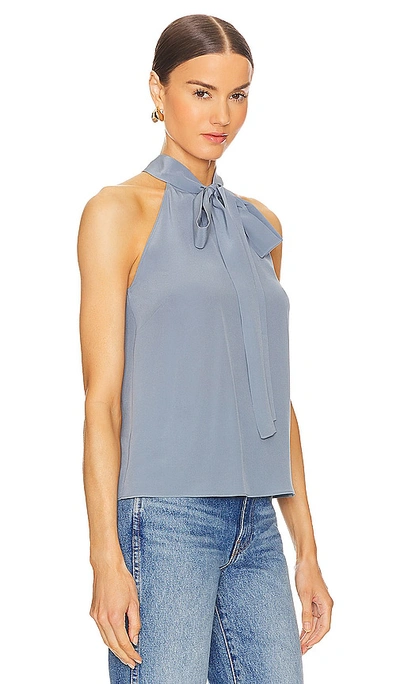 Shop Nili Lotan Zelie Halterneck Top In Vintage Blue