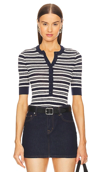 Shop A.l.c Fisher Top In Navy & White