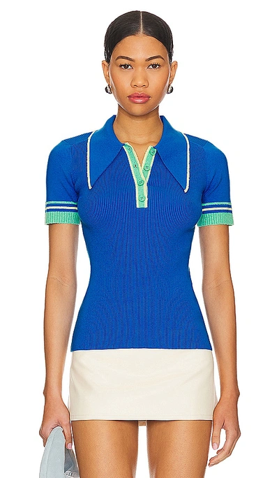 Shop Joostricot Polo In Bayou Blue