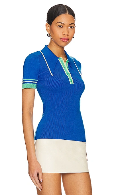 Shop Joostricot Polo In Bayou Blue
