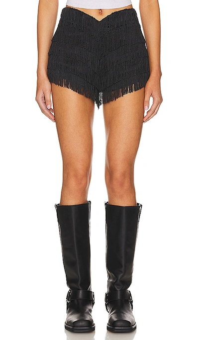 Lovers & Friends Andi Fringe Skort In Black