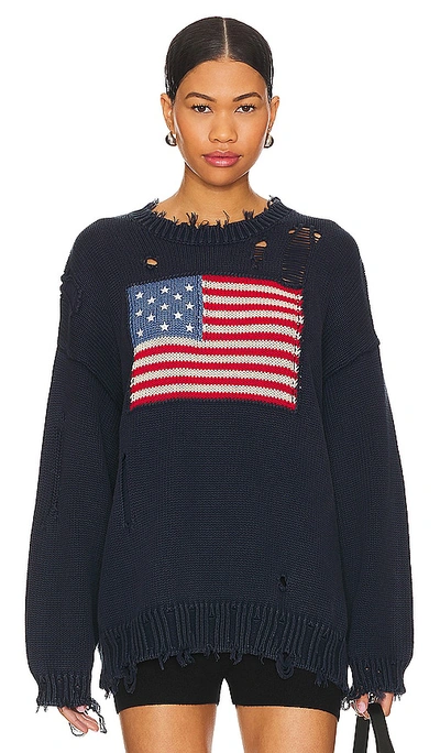 Shop Denimist Flag Sweater In Navy