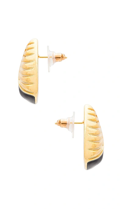 Shop Amber Sceats Triangle Earrings In Gold & Black