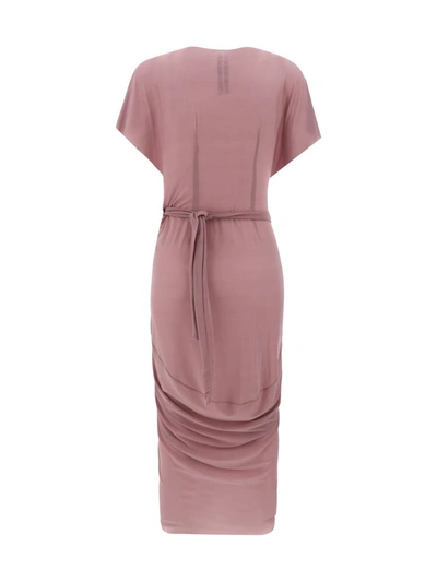 Shop Rick Owens Dresses In Dusty Pink