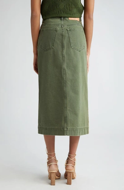 Shop Ulla Johnson The Bea Denim Midi Skirt In Juniper Wash