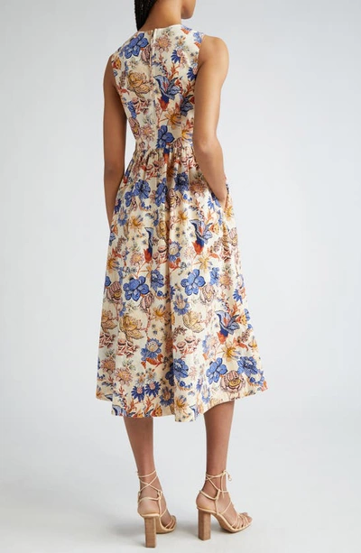 Shop Ulla Johnson Kaiya Print Sleeveless Dress In Magnolia
