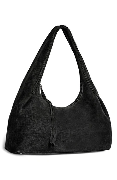 Shop Aimee Kestenberg Aura Leather Shoulder Bag In Black Nubuck