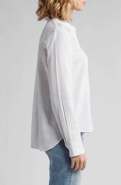 Caslon Casual Gauze Button-up Shirt In White